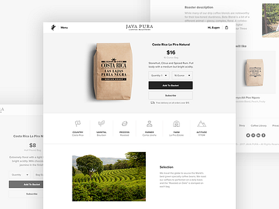 Javapura Product Page coffee coffee shop ecommerce product page