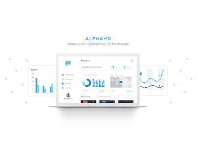 Alphahq Cover Page ab analytics barchart dashboard design landing page metrics research