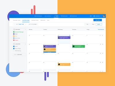 To-Do Calendar View - Sling App calendar calendar to do dashboard manager saas strategy to do