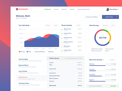 Newbook - Freelance Dashboard