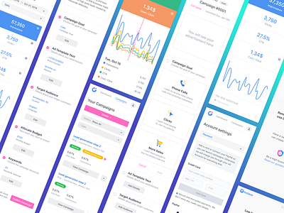Instaon.io App Overview - Mobile advertising analytics analytics chart campaign management charts conversion conversion rate dashboard dashboard design dashboard ui facebook ads facebook campaign google ads google advertising marketing marketing campaign marketing management saas