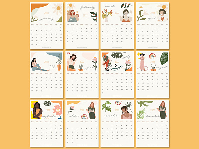 Aesthetic Calendar 01 2022 branding calendar calendar 2022 design zodiac