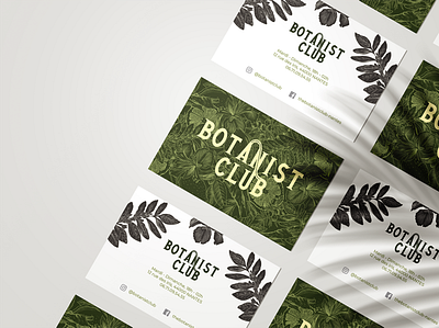 Botanist club, Business cards business cards design hand lettering illustration logo procreate stationery