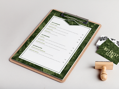 Botanist club business cards design drinks menu hand lettering illustration menu design procreate stationery