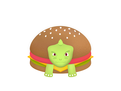 Burtle burger cute hamburger illustration layered monster pokemon tortoise turtle turtle burger
