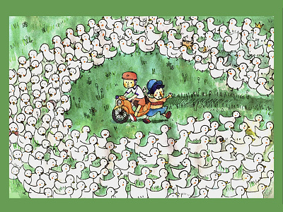 Field of ducks