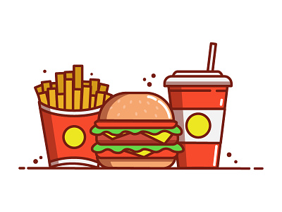 Junk Food burger dirty food french fries ice ice cream icons junk foodfast food mcd pepsi soda