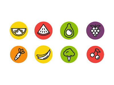 FREE Fruit and Vegetables Icons color fruit icon vegetable