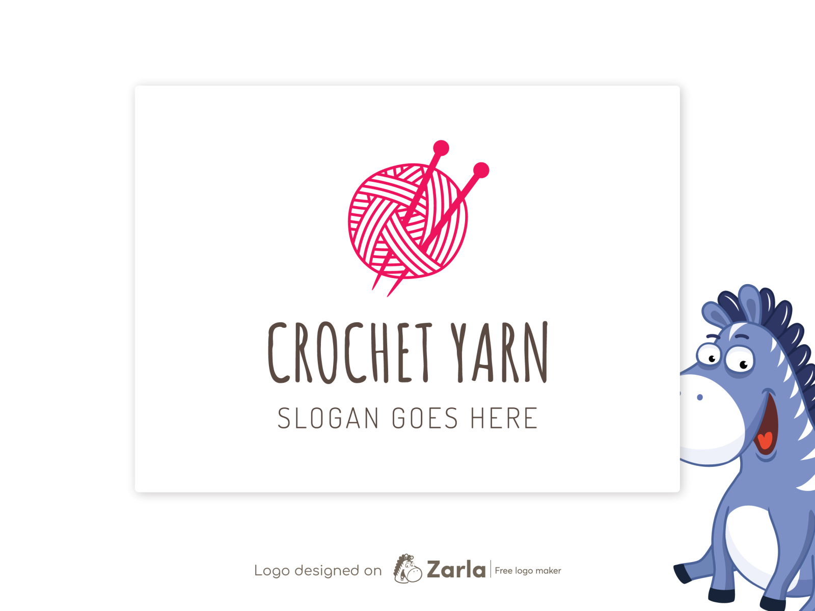 Handmade and knitting theme. Hand drawn vector logo template with a crochet.  Stock Vector | Adobe Stock