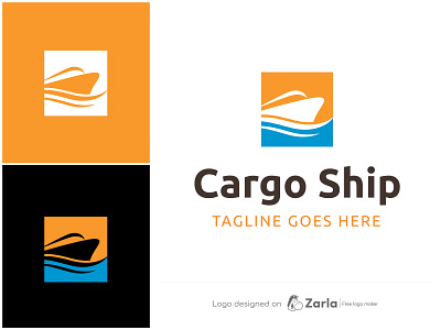 Cargo Ship Logo branding cargo logo cargo ship logo free logo free logo maker freight logo logo logo design logo maker ship logo transport logo yacht logo