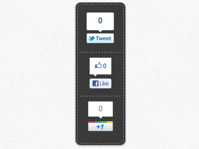 Sticky Social Bar button css facebook google one plus social media sticky stitch texture twitter