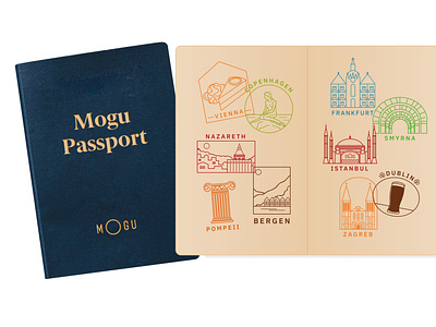 Digital Stamps for MOGU Passport cities city city profile graphic design icon illustration passport stamp stamps tourism travel