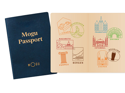 Digital Stamps for MOGU Passport cities city city profile graphic design icon illustration passport stamp stamps tourism travel