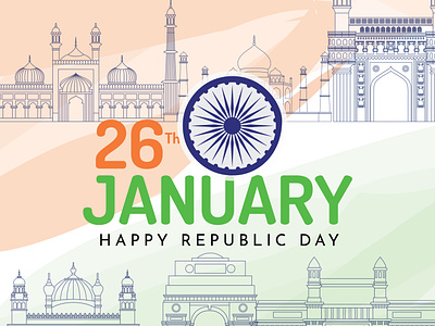 Republic Day 26th 26thjanuary card graphic design illustration india january republic day