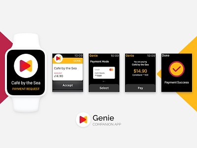 Genie Companion apple watch fintech payment ui design user interface design