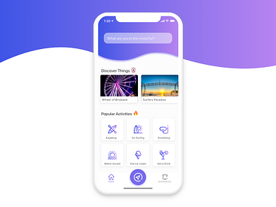 Boredly ios iphone x mobile purple ui design user interface design