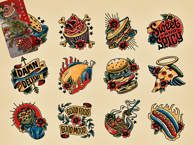 Tasty Treats graphic design stickers typography ui