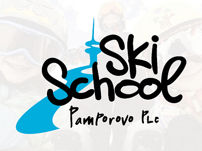 Pamporovo Ski School logo adobe custom hand logo wacom