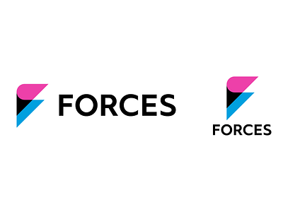 FORCES logo behance blue brand branding creator gameproduction gaming graphicdesign guideline identity logo logodesign mark pink redesign triangle videogame woman