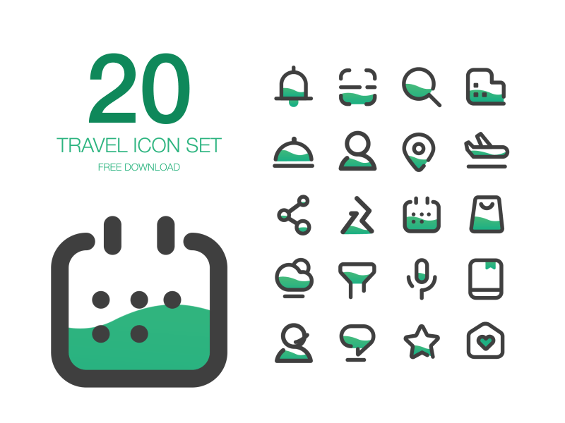 Travel icon set free download