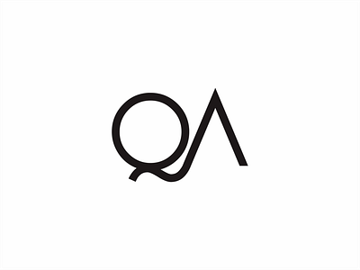 QA logo design minimalist illustration