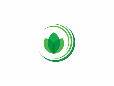 minimalistic illustration three leaf logo design