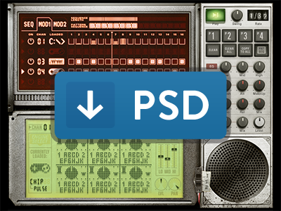 BitRate Full PSD Community Service psd download gui interface design bitrate icebreaker audio lcd audio interface retro lofi community service psddd