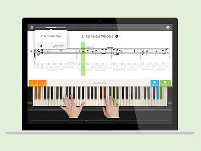 Skoove Piano Trainer UI Design berlin startup educational gui piano user interface