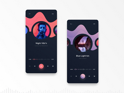 Music player - Daily UI app daily 100 challenge daily ui dailyui dark theme dark ui mobile app mobile app design mobile ui music music app music player music player ui ui ux