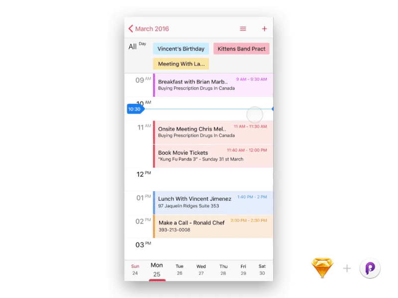 Reminder Drag And Drop calendar principle reminder sketch