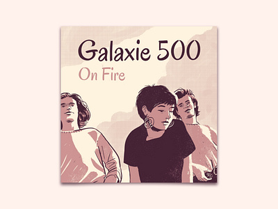 Galaxy 500 - On Fire 80s 90s cover design digital art digital illustration fan art illustraion illustrator indie music music art music artwork pink popart psychedelia psychedelic purple rock vintage