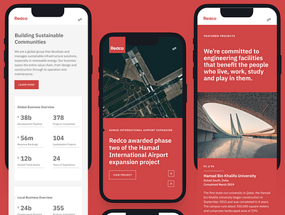 Redco Construction / Mobile Website UI construction design mobile ui website