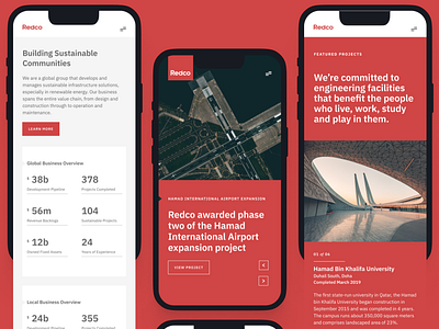 Redco Construction / Mobile Website UI