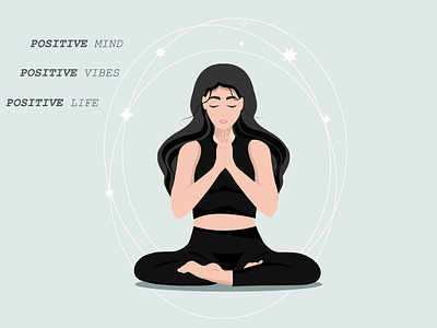 Girl in meditation app branding design girl graphic design icon illustration illustrator logo meditation typography ui ux vector yoga yoga poses