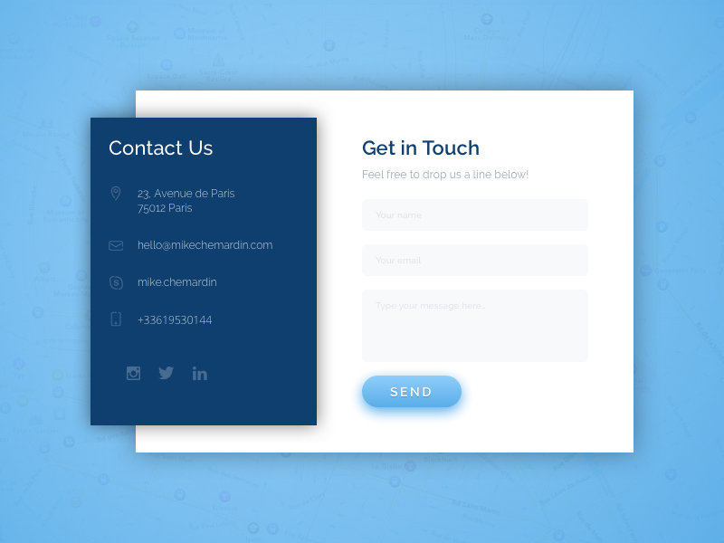 Daily UI 028 - Contact Us by Mike Chemardin on Dribbble
