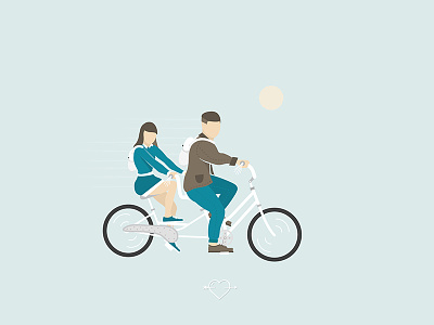 Enjoy the ride. adventure bicycle couple cycle double bicycle illustration love tandem bicycle