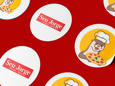 Logo and visual identity - Seu Jorge Pizza Bar brand design branding illustration logo logo design mascot mascote otter pizza logo pizzeria logo vector visual identity