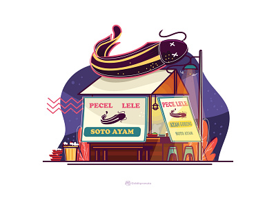 Pecel Lele 2d art cartoon concept design flat illustration store vector