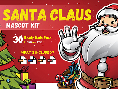 Sanata Claus Mascot KIT cartoon character christmas december design illustration mascot new year santa claus vector winter xmas