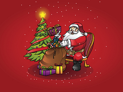 Christmas celebrate character christmas illustration mascot red santa santaclaus shop store vector xmas