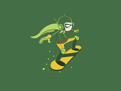 Green 2d art character color designs hero illustration simple vector