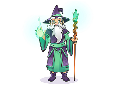 Wizard 2d art cartoon character design illustration mascot myth wizard