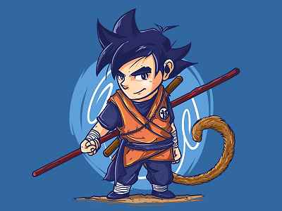 Goku anime cartoon character chibi design dragonball fanart goku manga