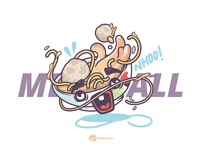 Meatball (Bakso) Character cartoon character design diditpranata food illustration illustrator meatball traditional vector