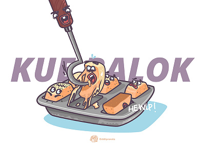 Kue Balok cartoon adobe art cartoon character design food funny humor illustrasion vector