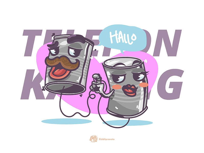 Telepon Kaleng Cartoon by Aditya Pranata on Dribbble