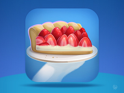 Strawberry Pie - App Store Icon app design app icon cartoon design food game illustration kids game pie ui