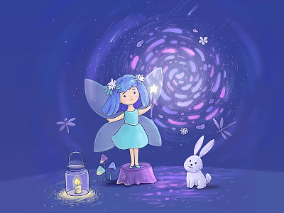 Little Enchantress animal book bunny candle enchantress forest hare illustration magic night rabbit