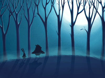 Full Moon in the Forest by Olya Yatsenko on Dribbble