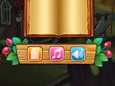 Ui elements for kids book book button fairy tale kids strawberry ui